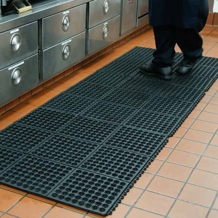 Rubber Kitchen Flooring
 "Dura Chef Interlock" Rubber Kitchen Mats