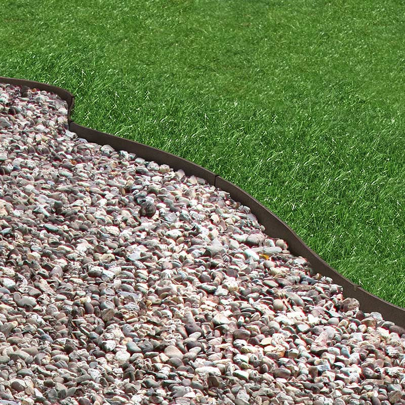 Rubber Landscape Edging
 6m Recycled Rubber Flexible Lawn Edging Thinline H9cm