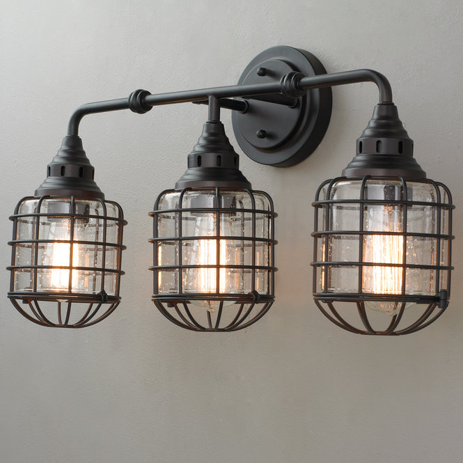 Rustic Bathroom Lighting
 Rustic Loft Cage Bath Light 3 Light Shades of Light