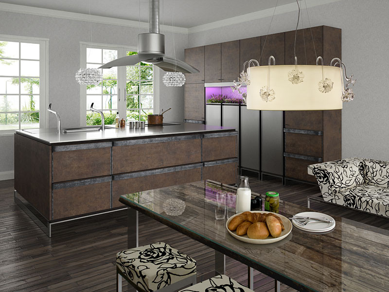 Rustic Contemporary Kitchen
 Contemporary Kitchen With Rustic Design by TOYO
