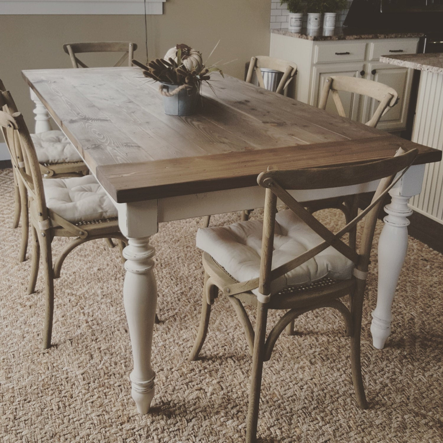 Rustic Farmhouse Kitchen Table
 gorgeous handmade rustic farmhouse table dinning table