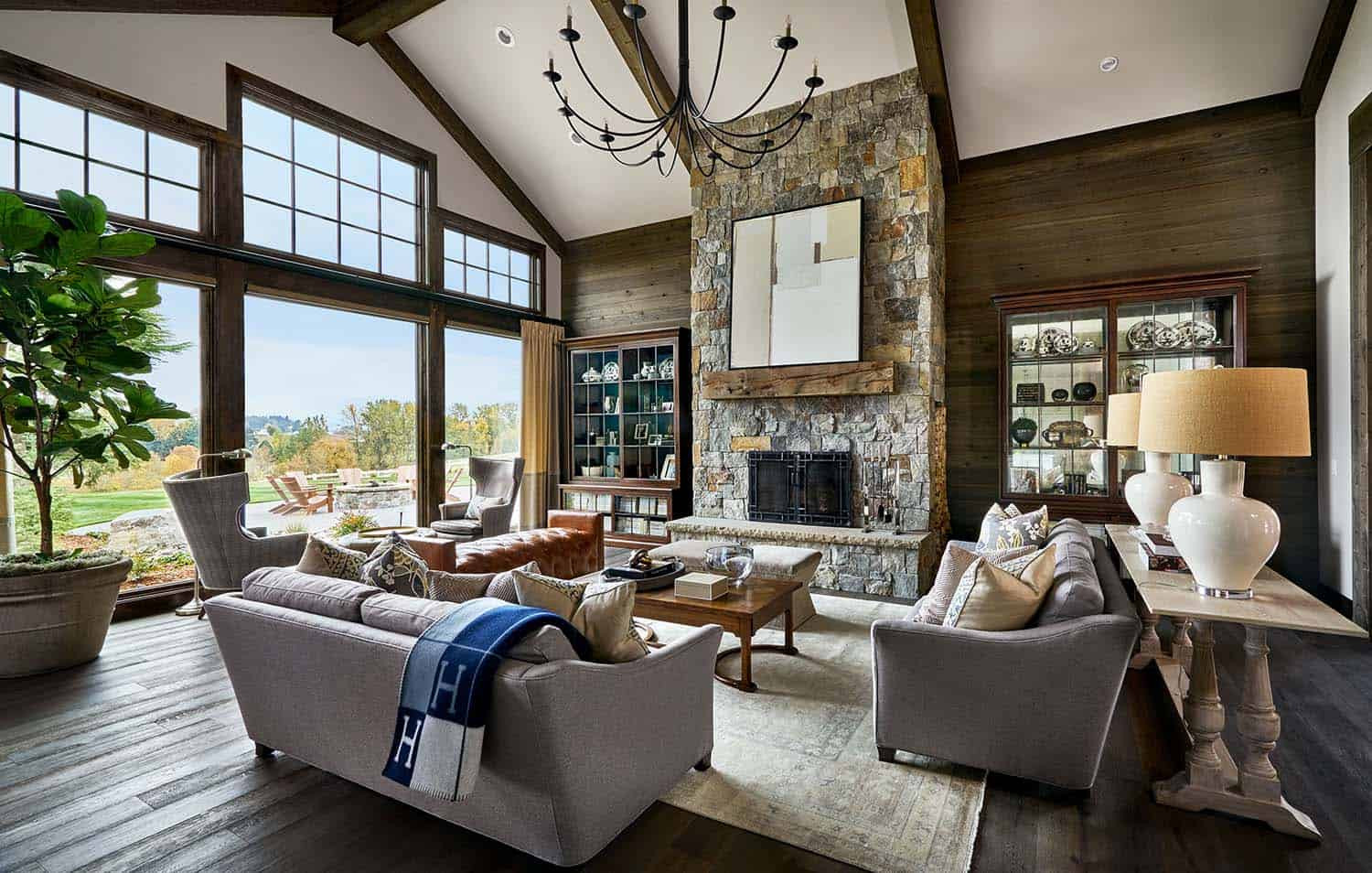 Rustic Farmhouse Living Room
 Contemporary rustic farmhouse with stunning living spaces