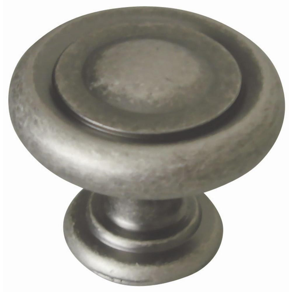 Rustic Kitchen Cabinet Knobs
 Design House Town 1 1 4 in Rustic Pewter Round Cabinet