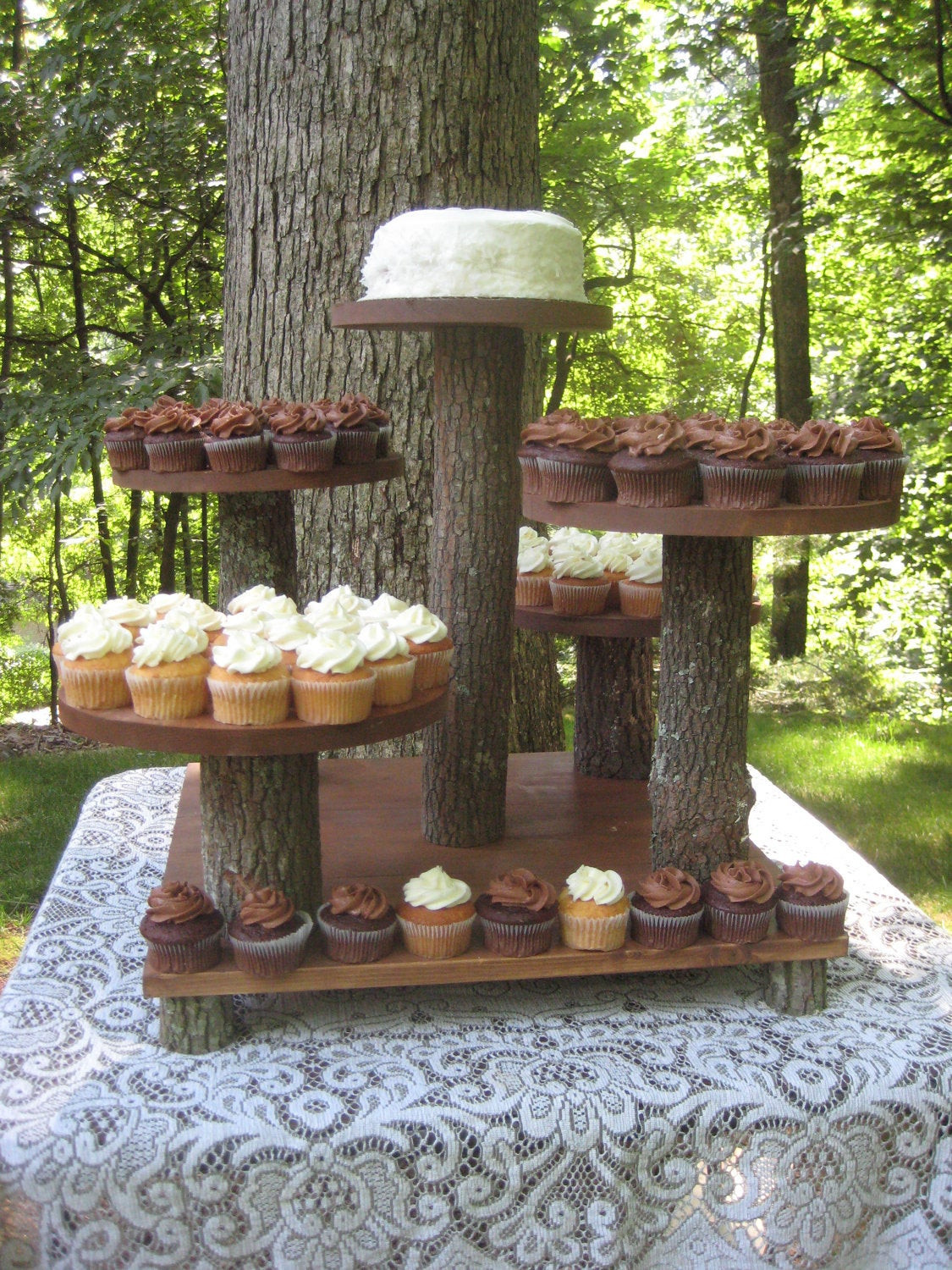 Rustic Wedding Cake Stand
 Rustic Cupcake Stand Rustic Cake Stand Rustic Wedding Log