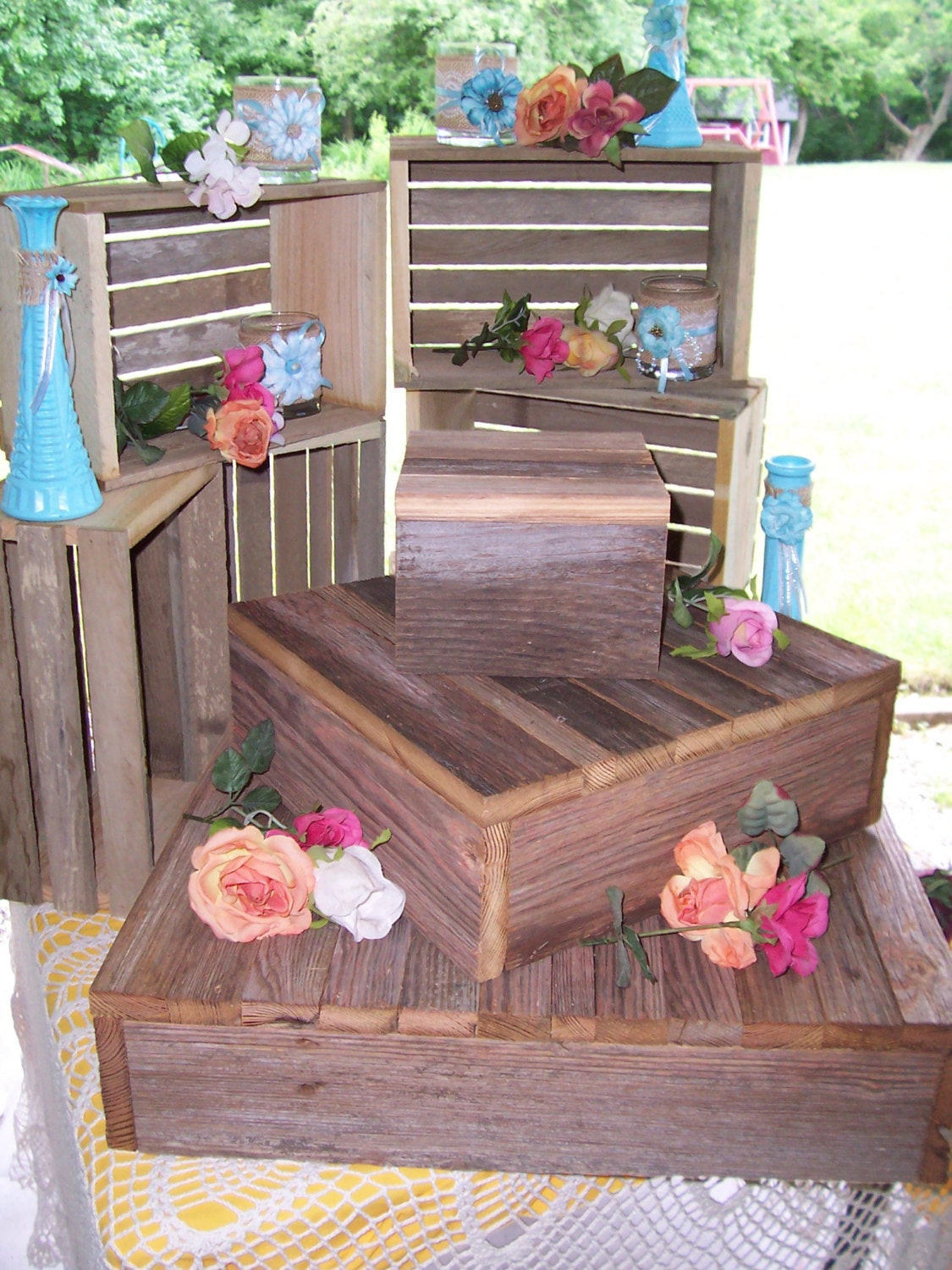 Rustic Wedding Cake Stand
 Rustic Cupcake stand wedding decorations reception 3 Tier Cake