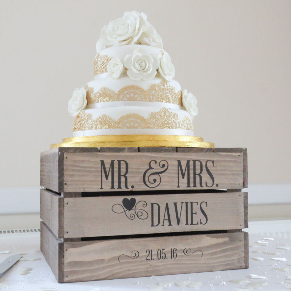 Rustic Wedding Cake Stand
 Personalised Rustic Wedding Cake Stand Vintage Wedding