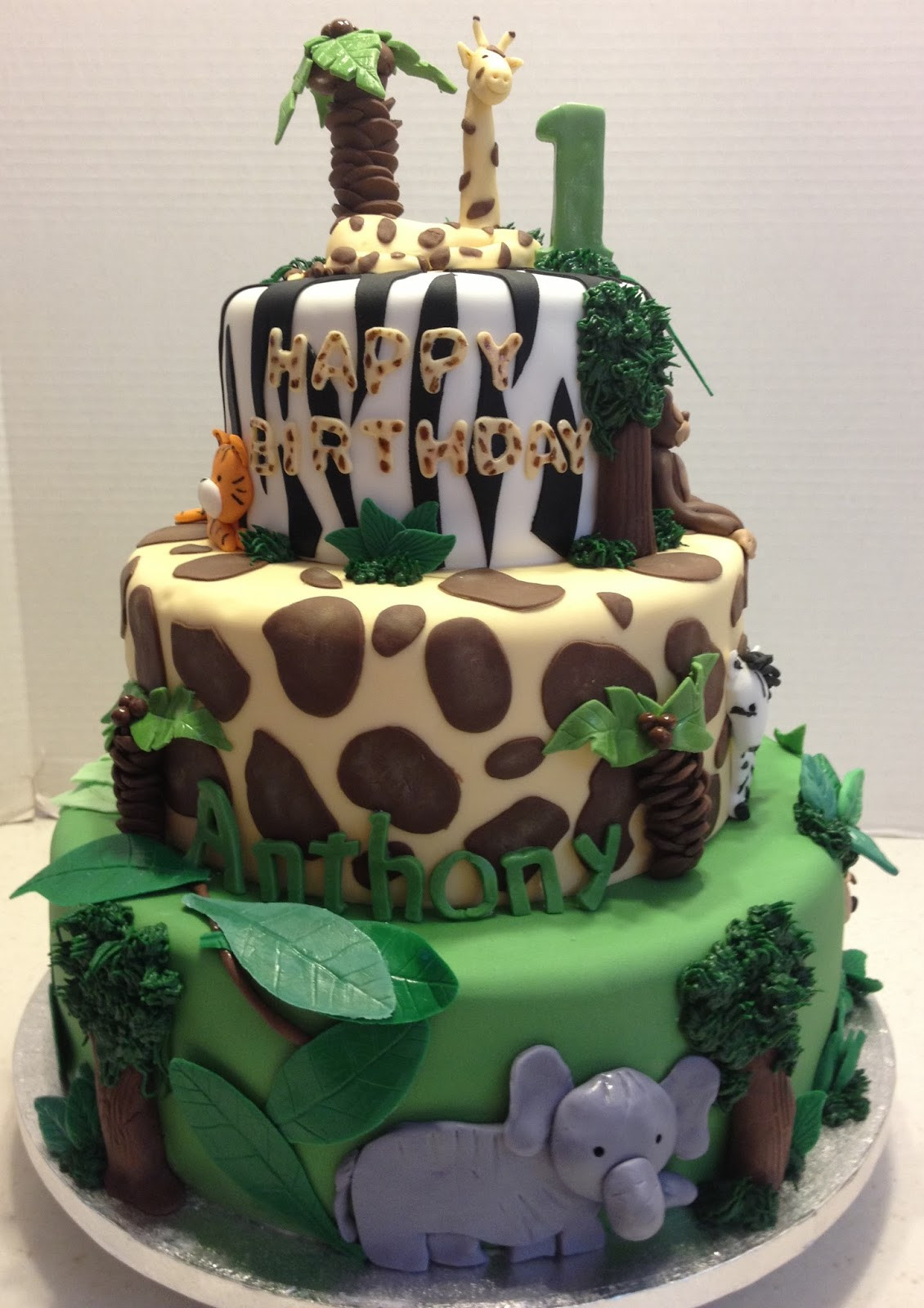 Safari Birthday Cake
 MaryMel Cakes Safari 1st birthday
