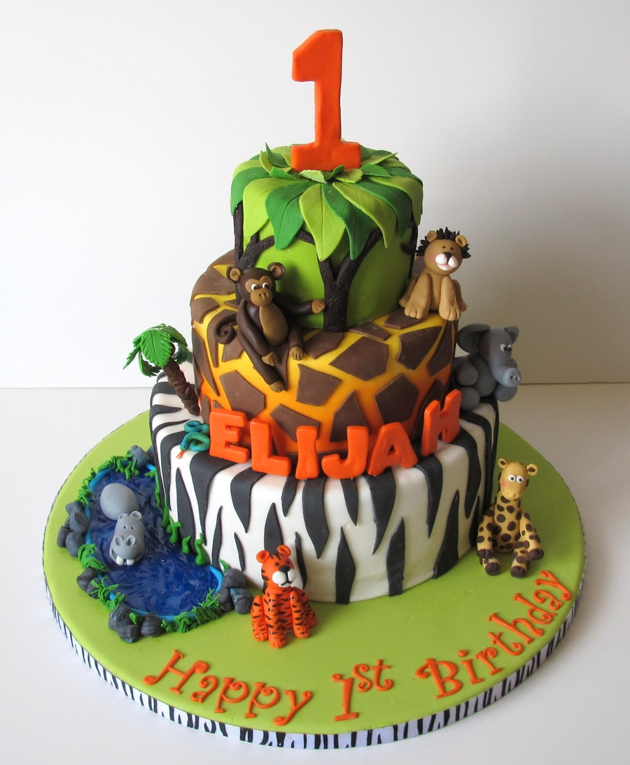 Safari Birthday Cake
 Jungle 1St Birthday Cake CakeCentral