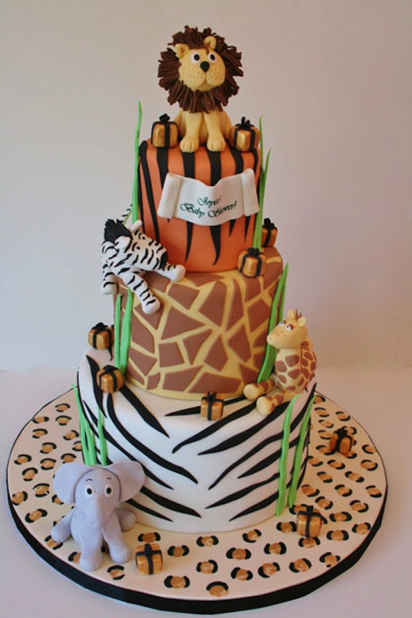 Safari Birthday Cake
 Animal Jungle Safari Theme Kids Birthday Party Cakes and
