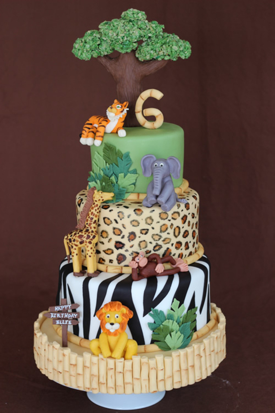 Safari Birthday Cake
 Safari Themed Jungle Birthday Cake CakeCentral