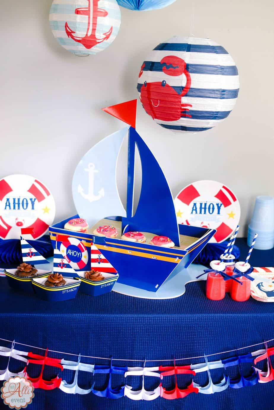 Sailboat Baby Decor
 How to Host an Adorable Nautical Baby Shower An Alli Event