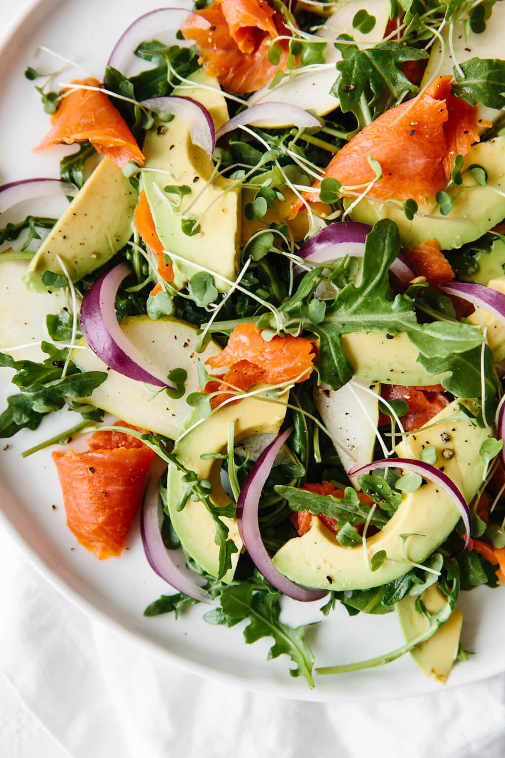 Salad With Smoked Salmon
 Smoked Salmon Avocado and Arugula Salad