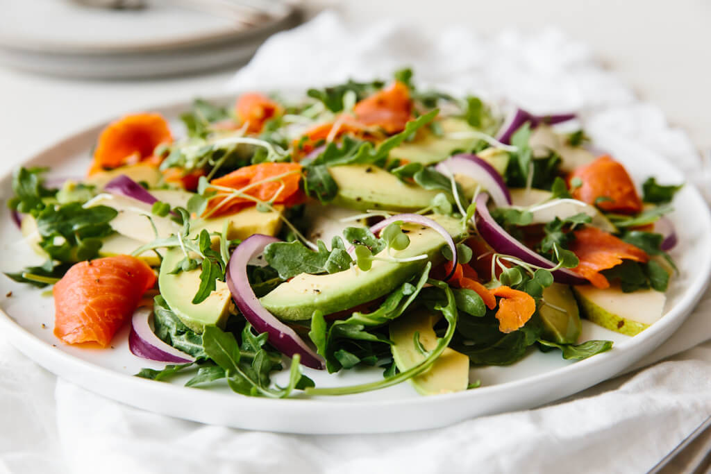 Salad With Smoked Salmon
 Smoked Salmon Avocado and Arugula Salad