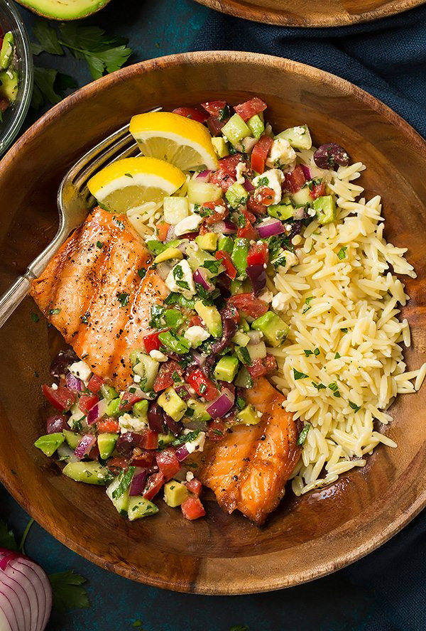 Salmon And Avocado Recipes
 Grilled Salmon with Avocado Greek Salsa and Orzo Cooking