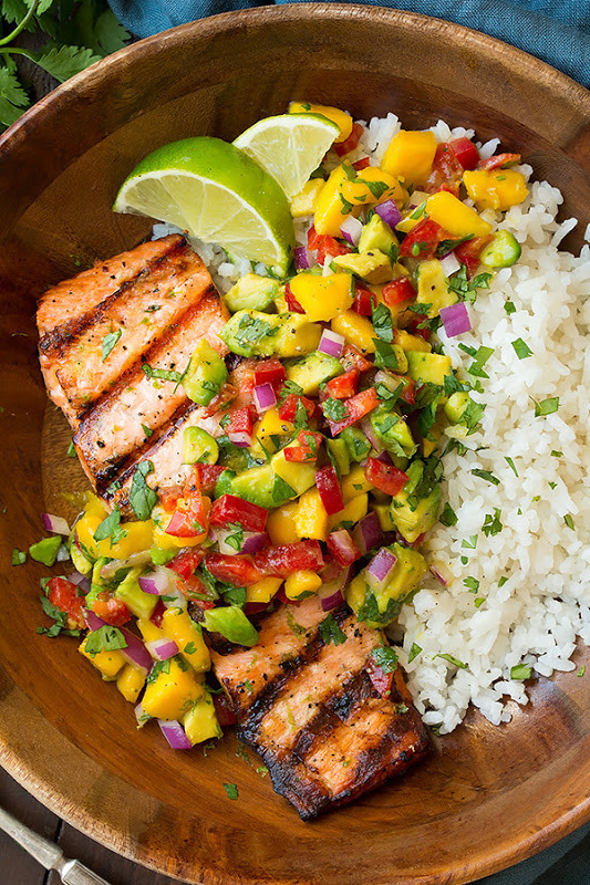Salmon And Avocado Recipes
 Grilled Lime Salmon with Avocado Mango Salsa and Coconut