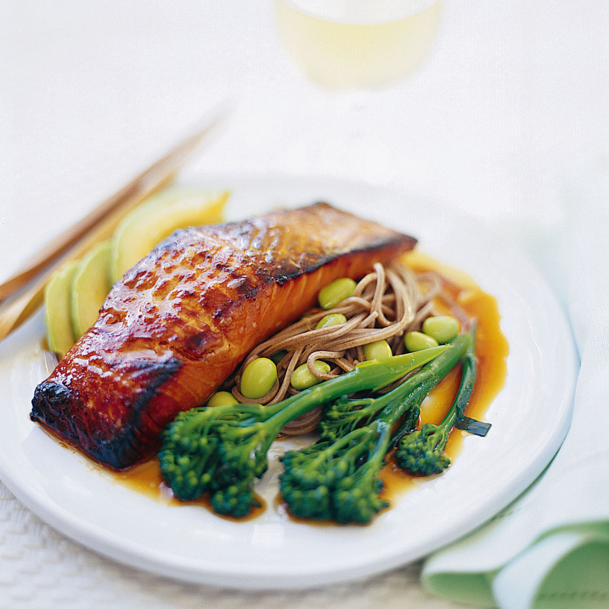 Salmon And Noodles
 Salmon Teriyaki with Soba Noodles Woman And Home