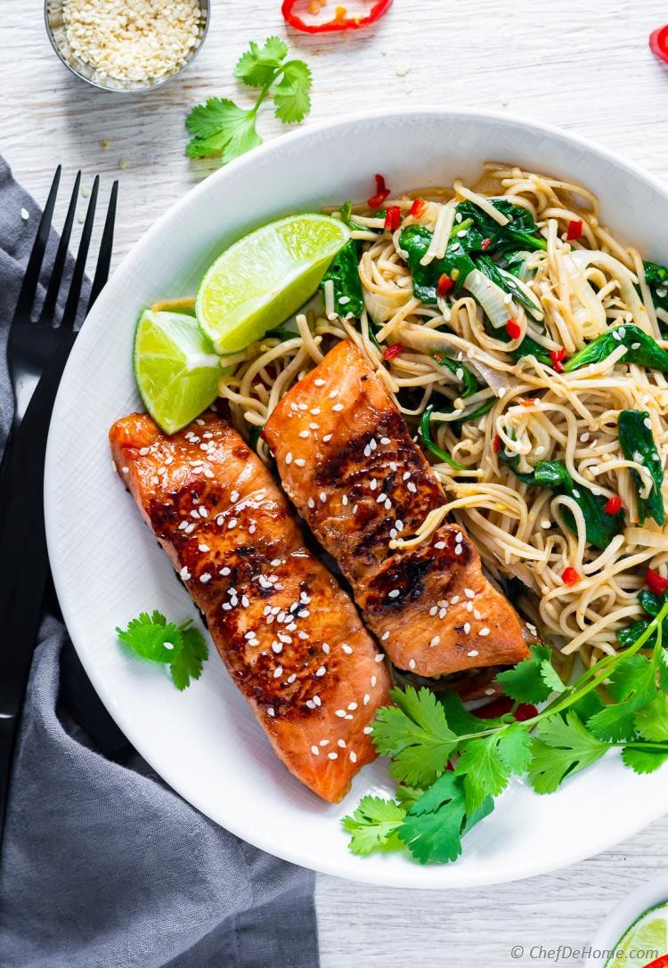 Salmon And Noodles
 Teriyaki Salmon Soba Noodles Bowl Recipe