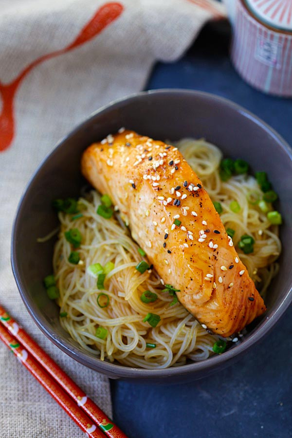 Salmon And Noodles
 Salmon Teriyaki Noodles