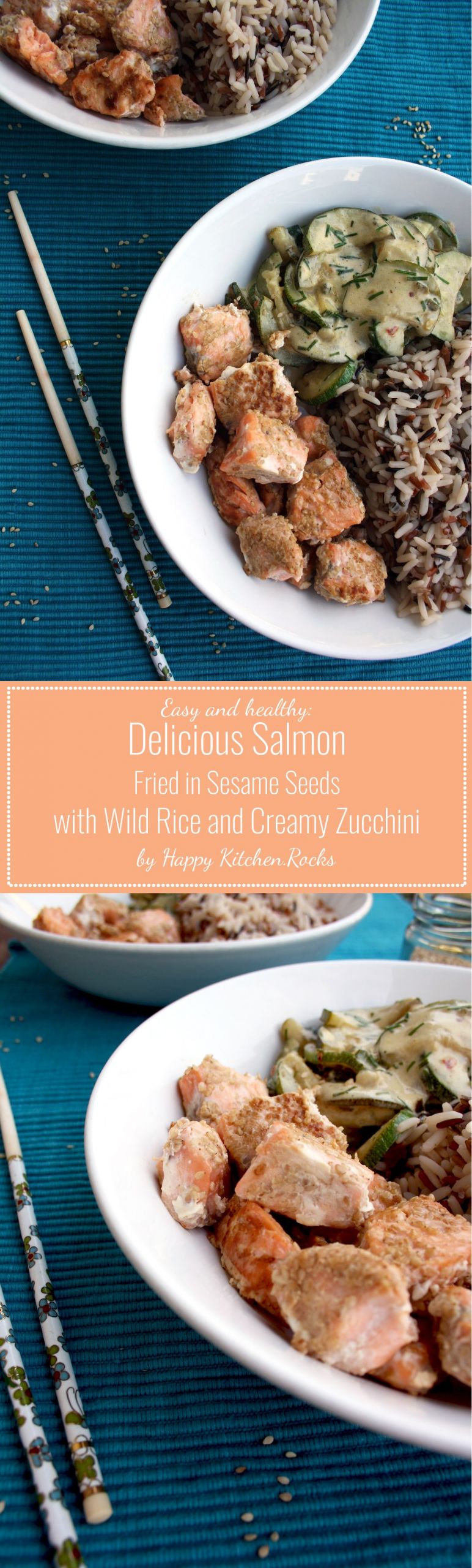 Salmon And Wild Rice
 Easy Sesame Salmon with Wild Rice and Creamy Zucchini