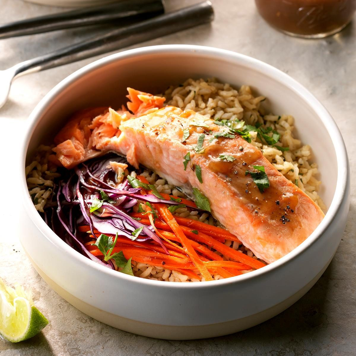 Salmon Brown Rice
 Thai Salmon Brown Rice Bowls Recipe