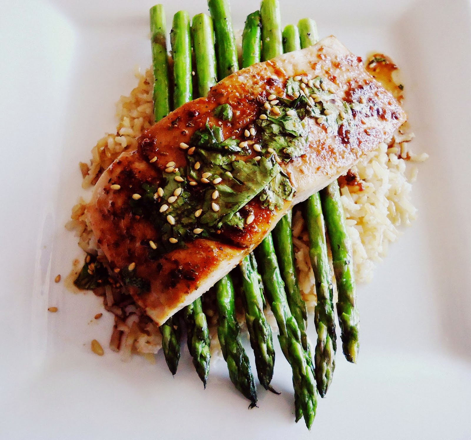 Salmon Brown Rice
 Foo & Fabulous Asian Glazed Sesame Salmon with