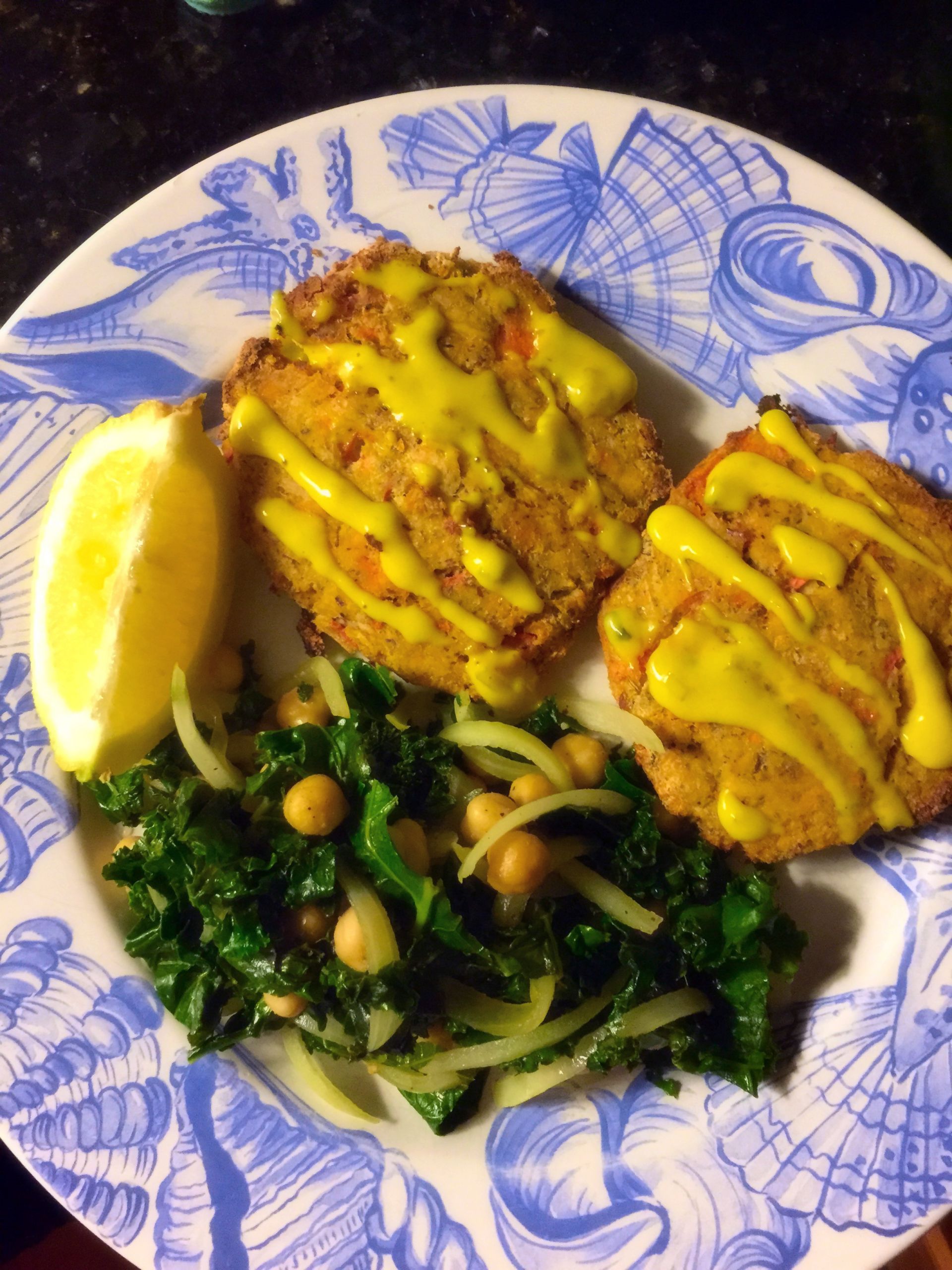 Salmon Crab Cakes
 Salmon & Crab Cakes with Mustard Aioli – NUTRITION IN THE