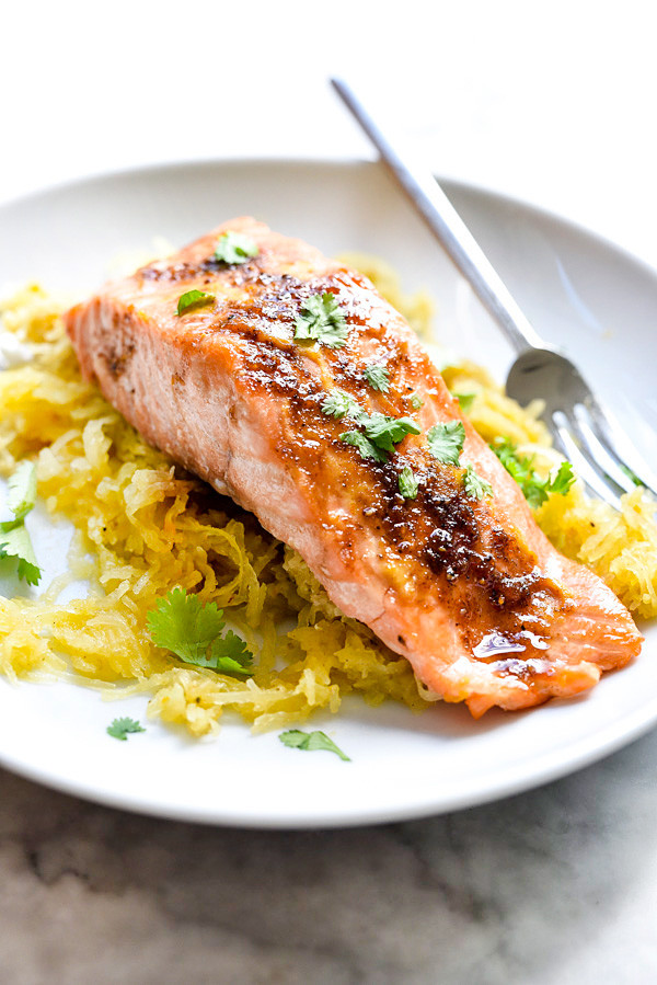 Salmon Spaghetti Squash
 Orange Spiced Salmon with Spaghetti Squash