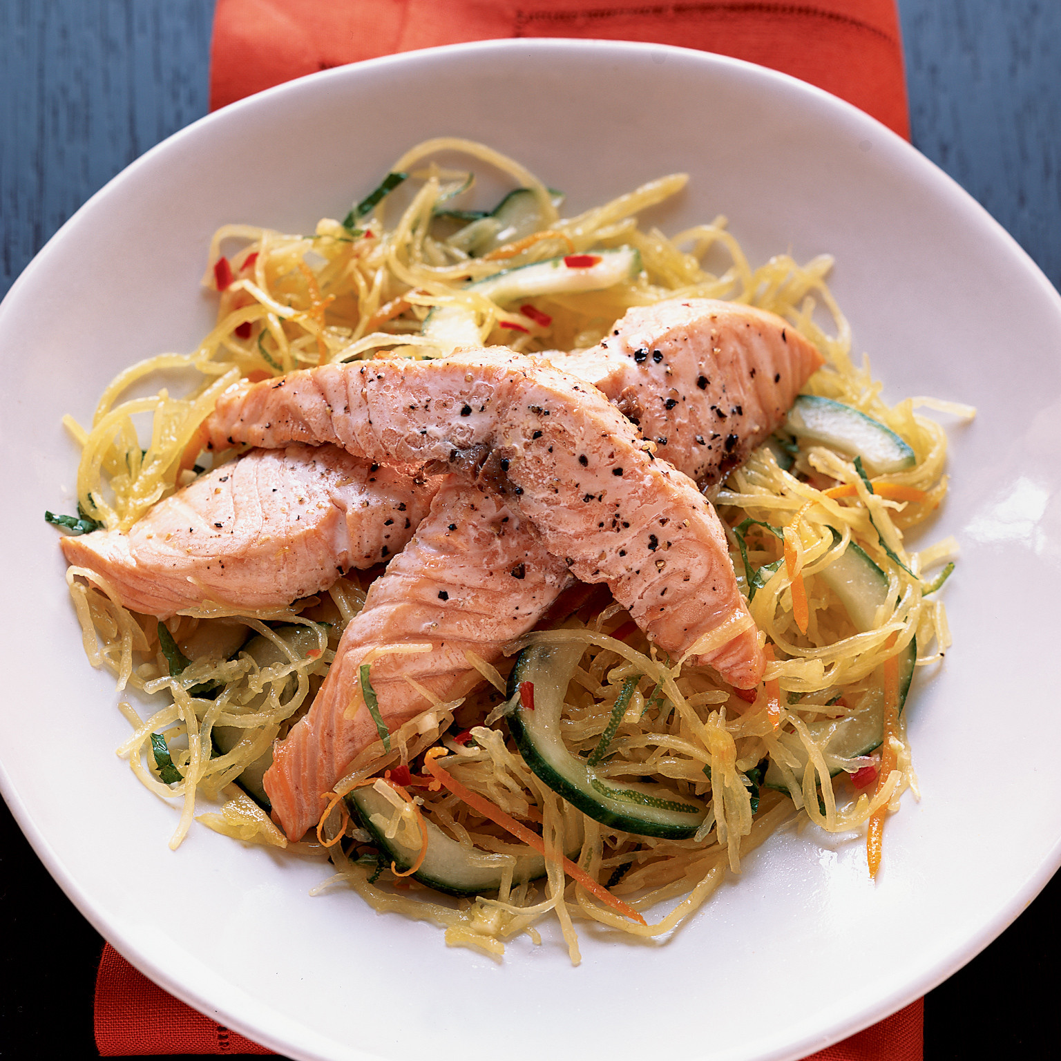 Salmon Spaghetti Squash
 Roasted Salmon with Spaghetti Squash Salad Recipe Marcia