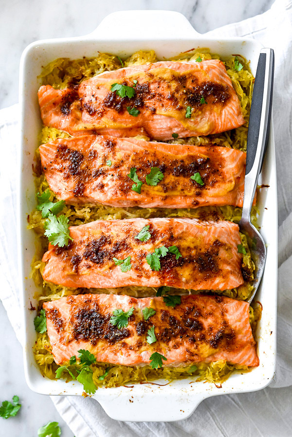 Salmon Spaghetti Squash
 Orange Spiced Salmon with Spaghetti Squash