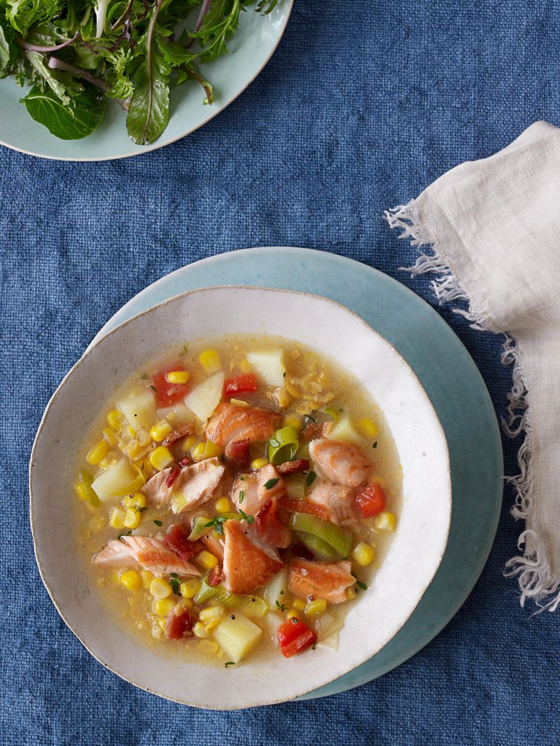 Salmon Stew With Potatoes And Corn
 Salmon and Creamed Corn Chowder Recipe