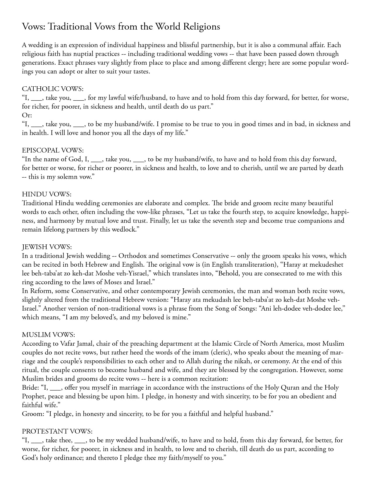 Sample Funny Wedding Vows
 Styles & Ideas Best Wedding Ceremony Script Non Religious