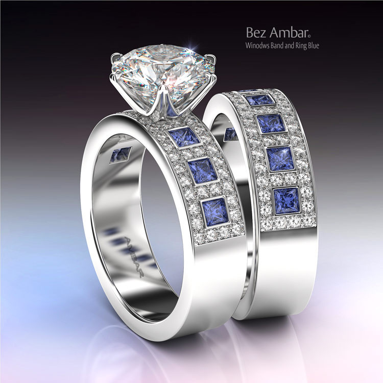 Sapphire Wedding Rings Sets
 Diamond Blue Sapphire Wedding Ring Set Windows