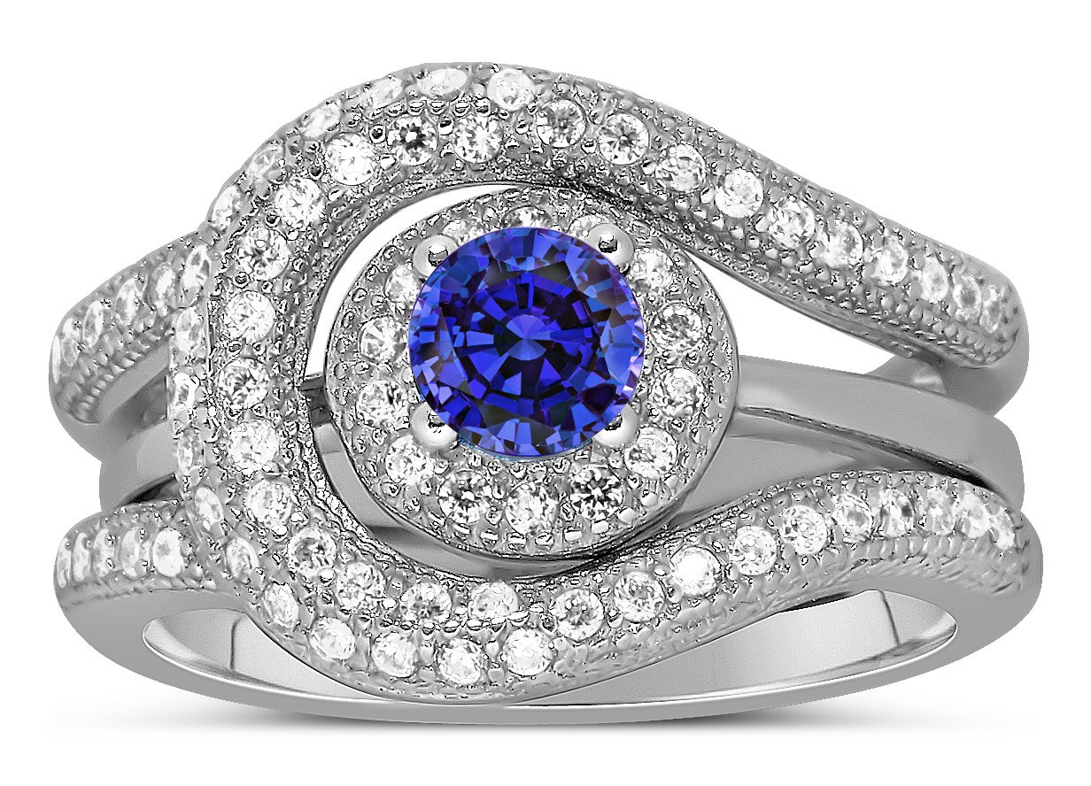 Sapphire Wedding Rings Sets
 Unique and Luxurious 2 Carat Designer Sapphire and