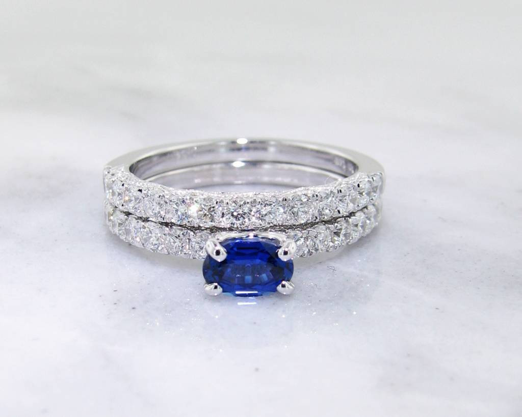 Sapphire Wedding Rings Sets
 Sapphire Diamond White Gold Engagement Wedding Ring Set