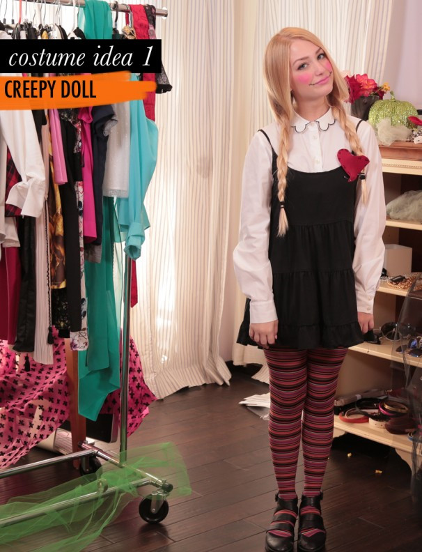 Scary Doll Costume DIY
 Five Free Last Minute Halloween Costumes – Blog by Jessie