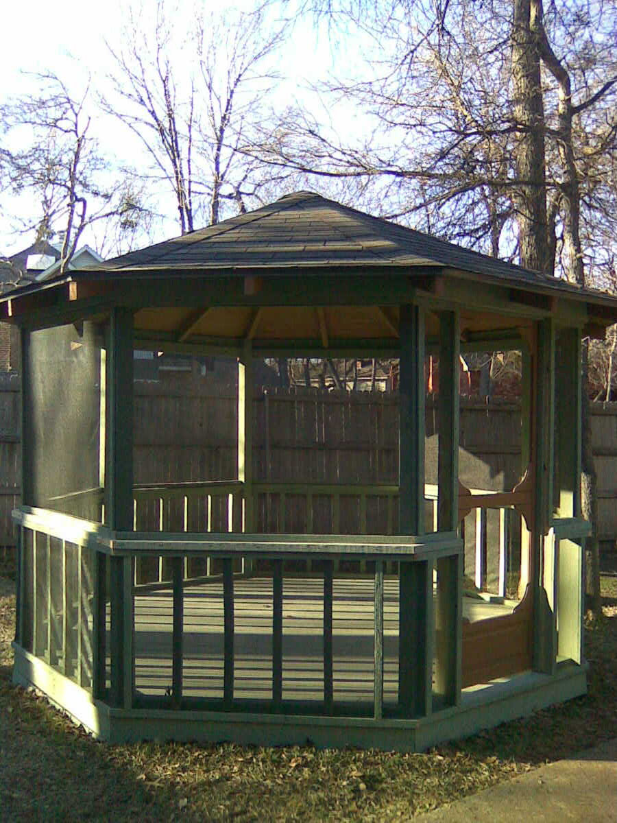 Screened In Backyard
 3b Painted and Screened Gazebo