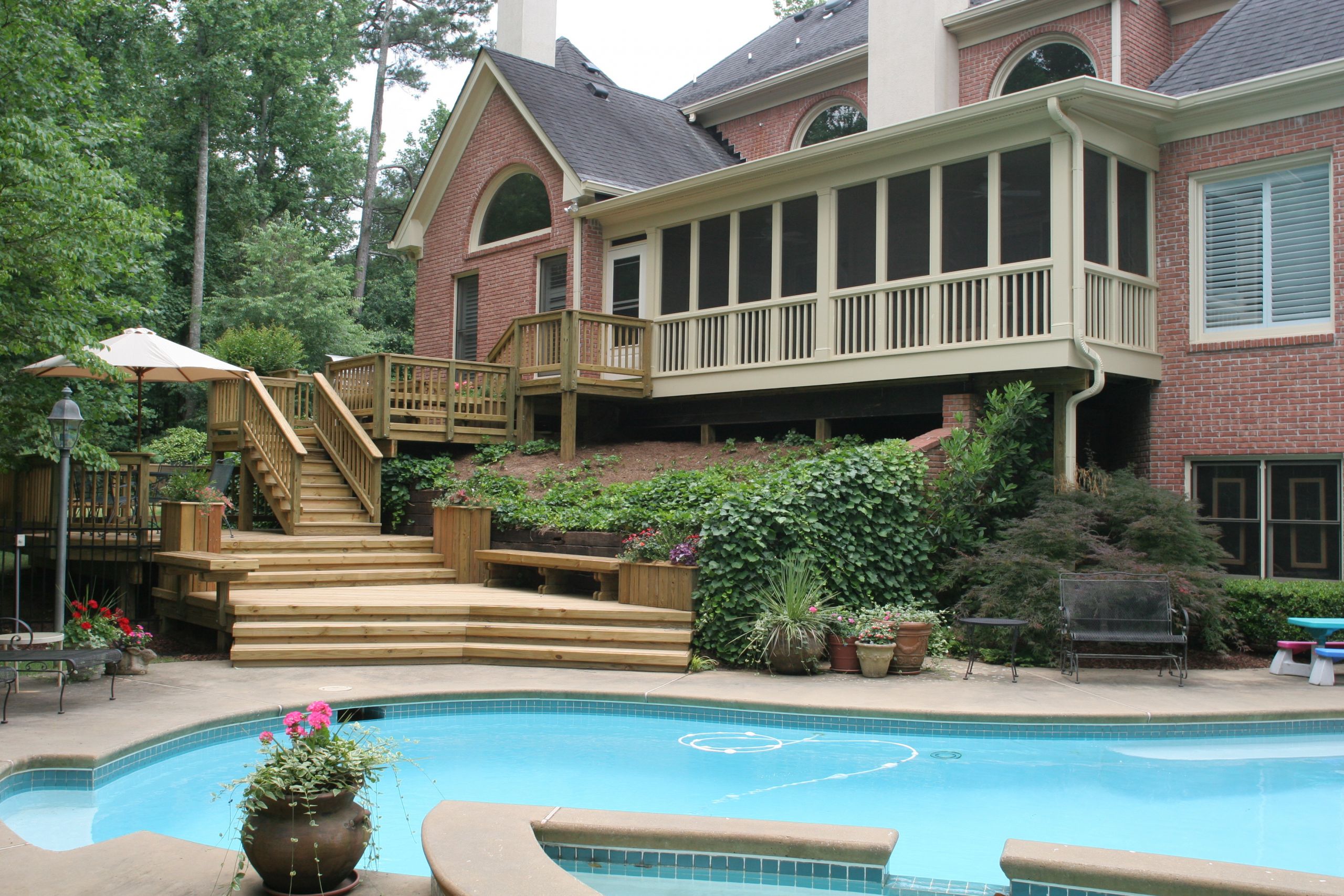 Screened In Backyard
 Deck Pergola and Porch Designs for Pools