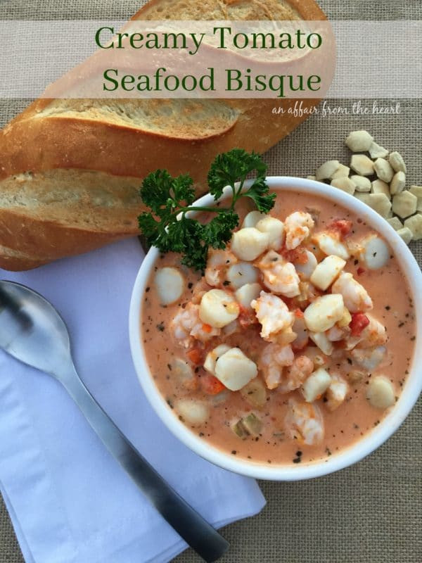 Seafood Tomato Bisque
 Creamy Tomato Seafood Bisque