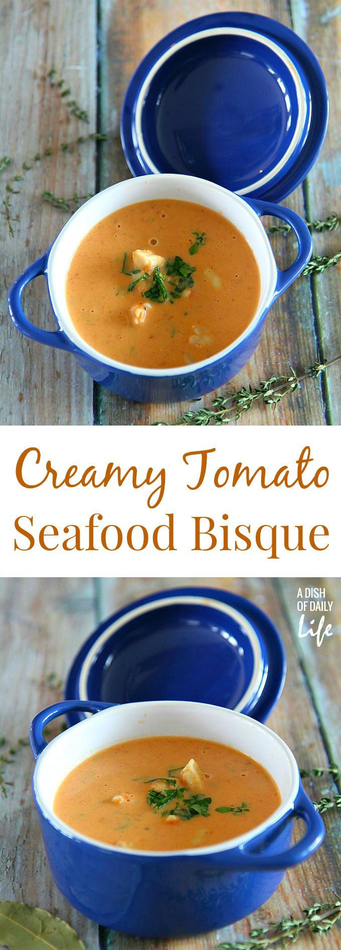 Seafood Tomato Bisque
 Creamy Tomato Seafood Bisque Recipe