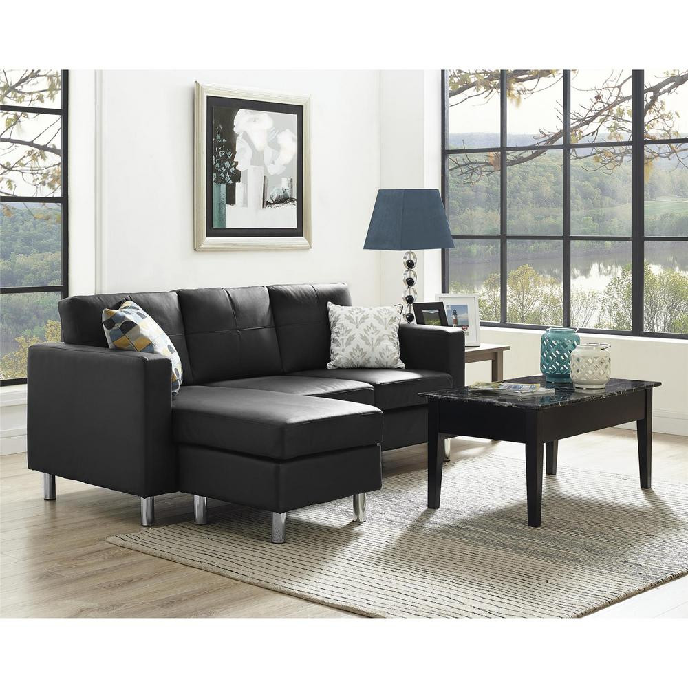 Sectionals For Small Living Room
 Dorel Living Small Spaces 2 Piece Configurable Black