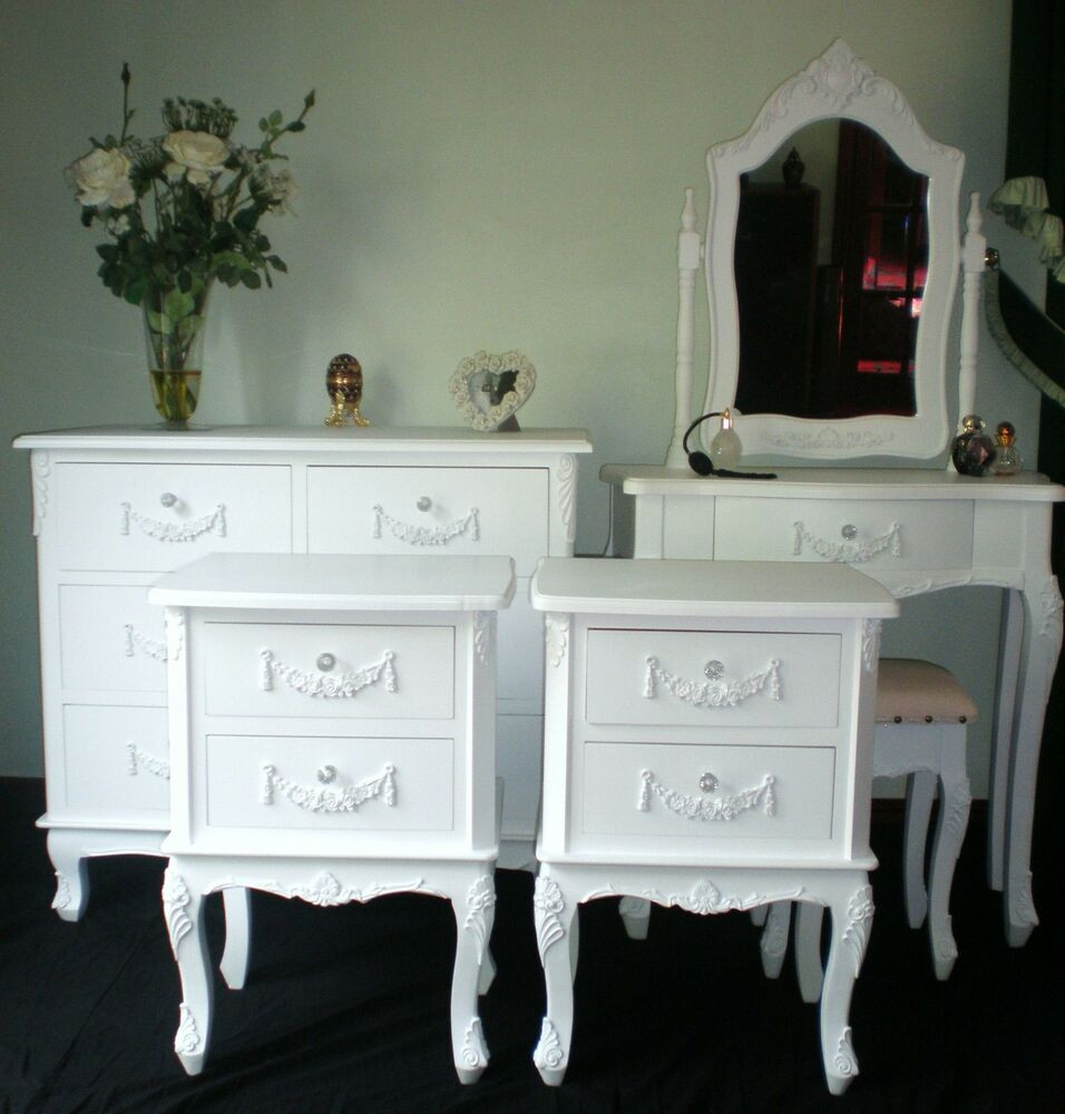 Shabby Chic Bedroom Sets
 SHABBY CHIC BEDROOM SET FRENCH STYLE FURNITURE WHITE with