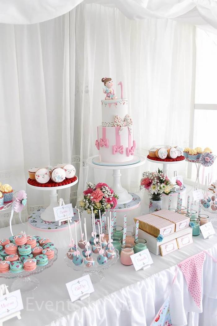 Shabby Chic Birthday Party Decorations
 Kara s Party Ideas Shabby Chic First Birthday Party Ideas