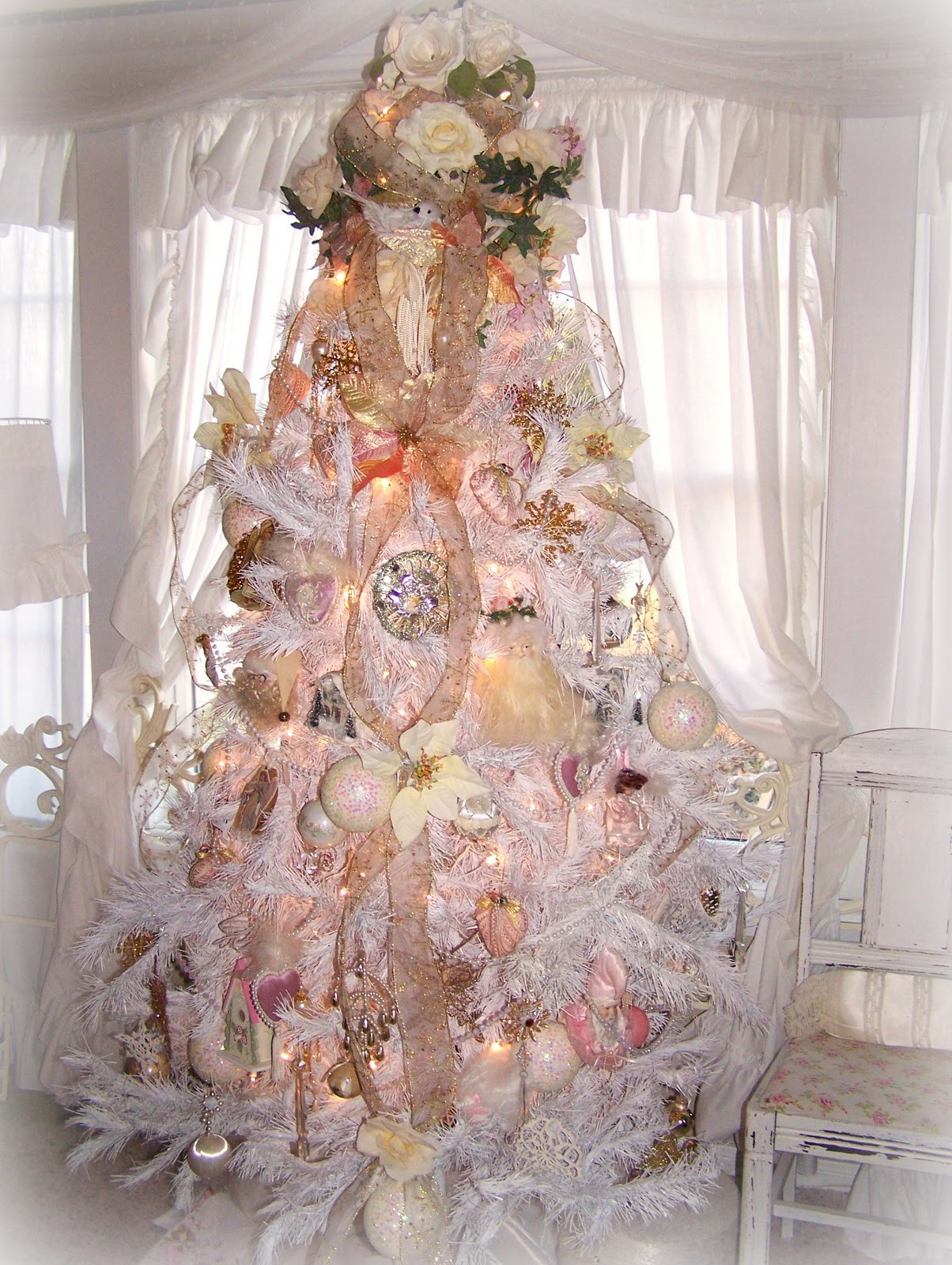Shabby Chic Christmas Ideas
 Olivia s Romantic Home Shabby Chic White Christmas Tree