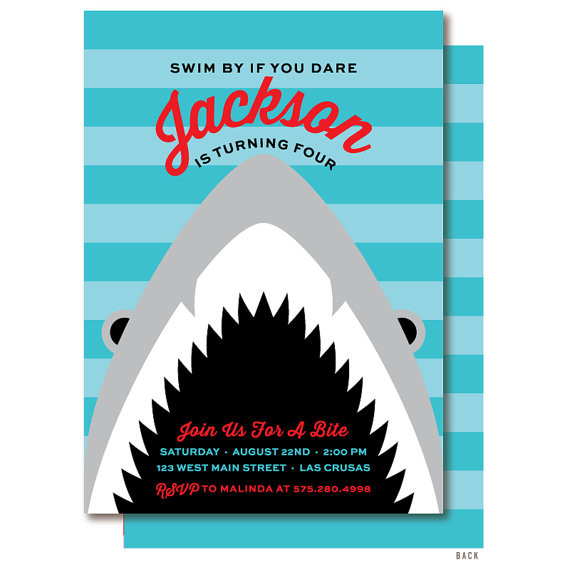Shark Birthday Party Invitations
 Shark Birthday Invitation Shark Party Invitations