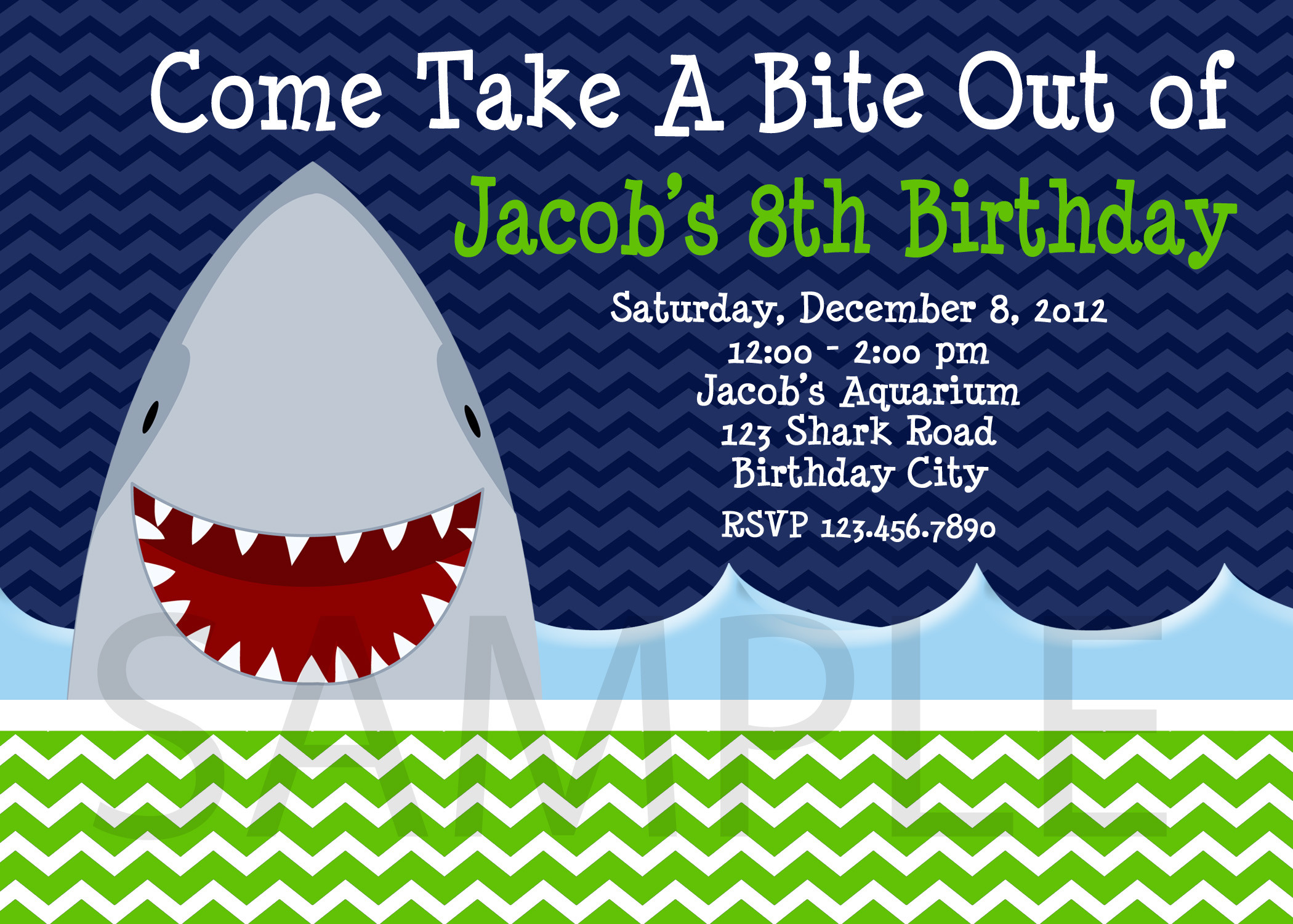 Shark Birthday Party Invitations
 Win a $75 Gift Certificate to The Trendy Butterfly
