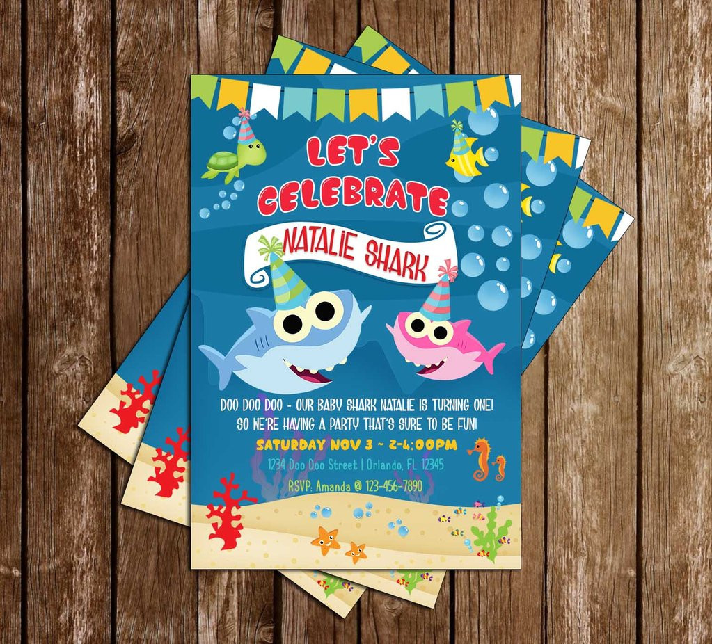Shark Birthday Party Invitations
 Novel Concept Designs Baby Shark Girl Shark Birthday