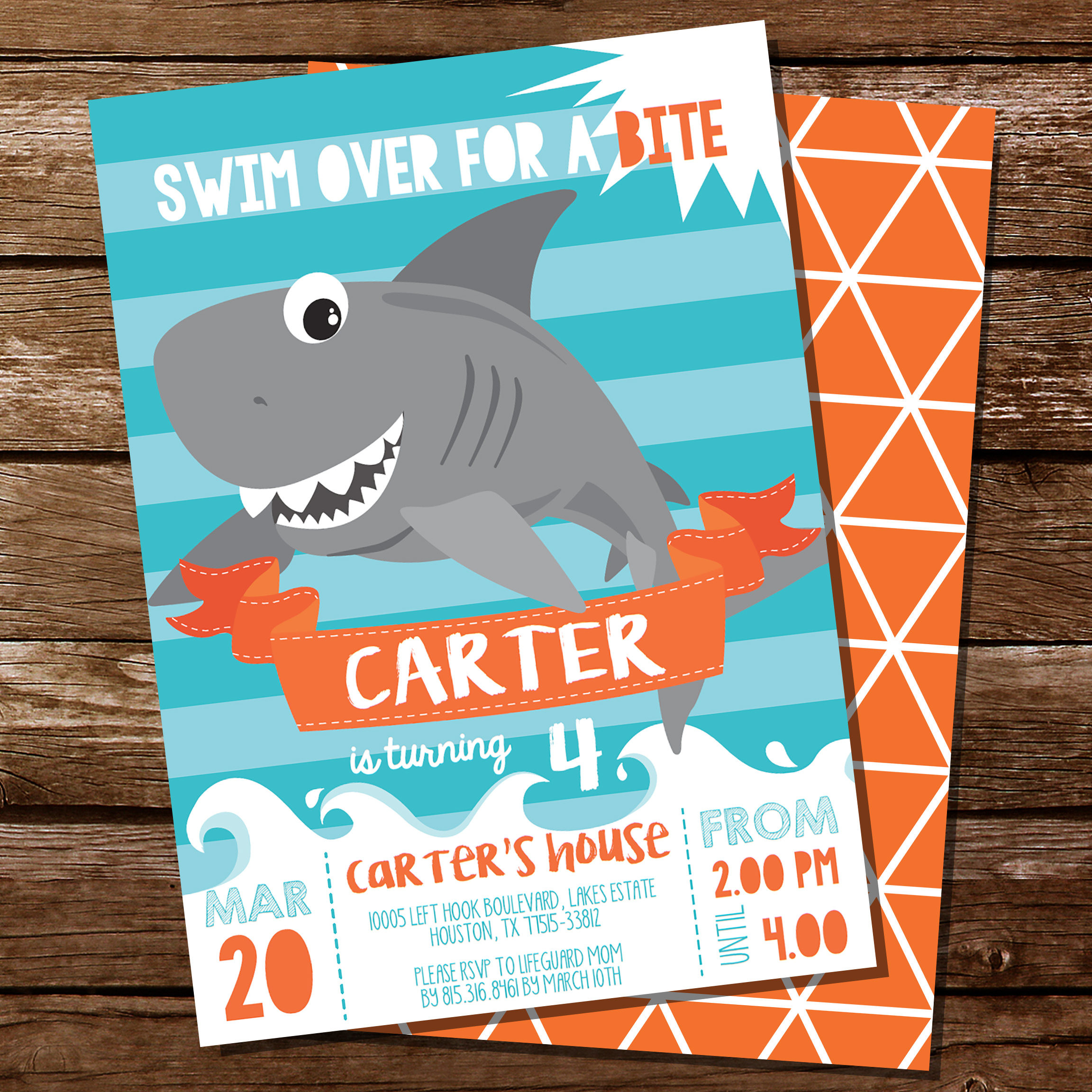 Shark Birthday Party Invitations
 Shark Party Invitation Shark Invite Shark Party Shark