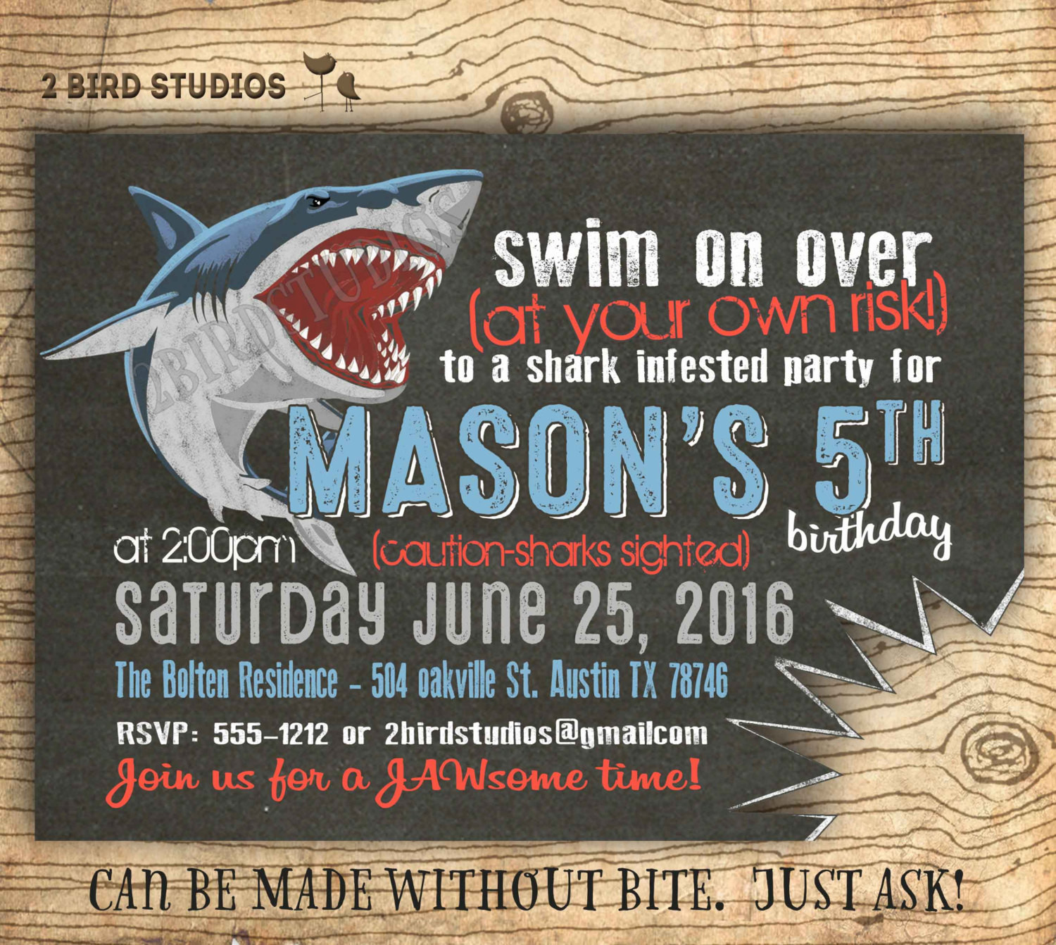 Shark Birthday Party Invitations
 Shark birthday invitations Shark invitations pool party or