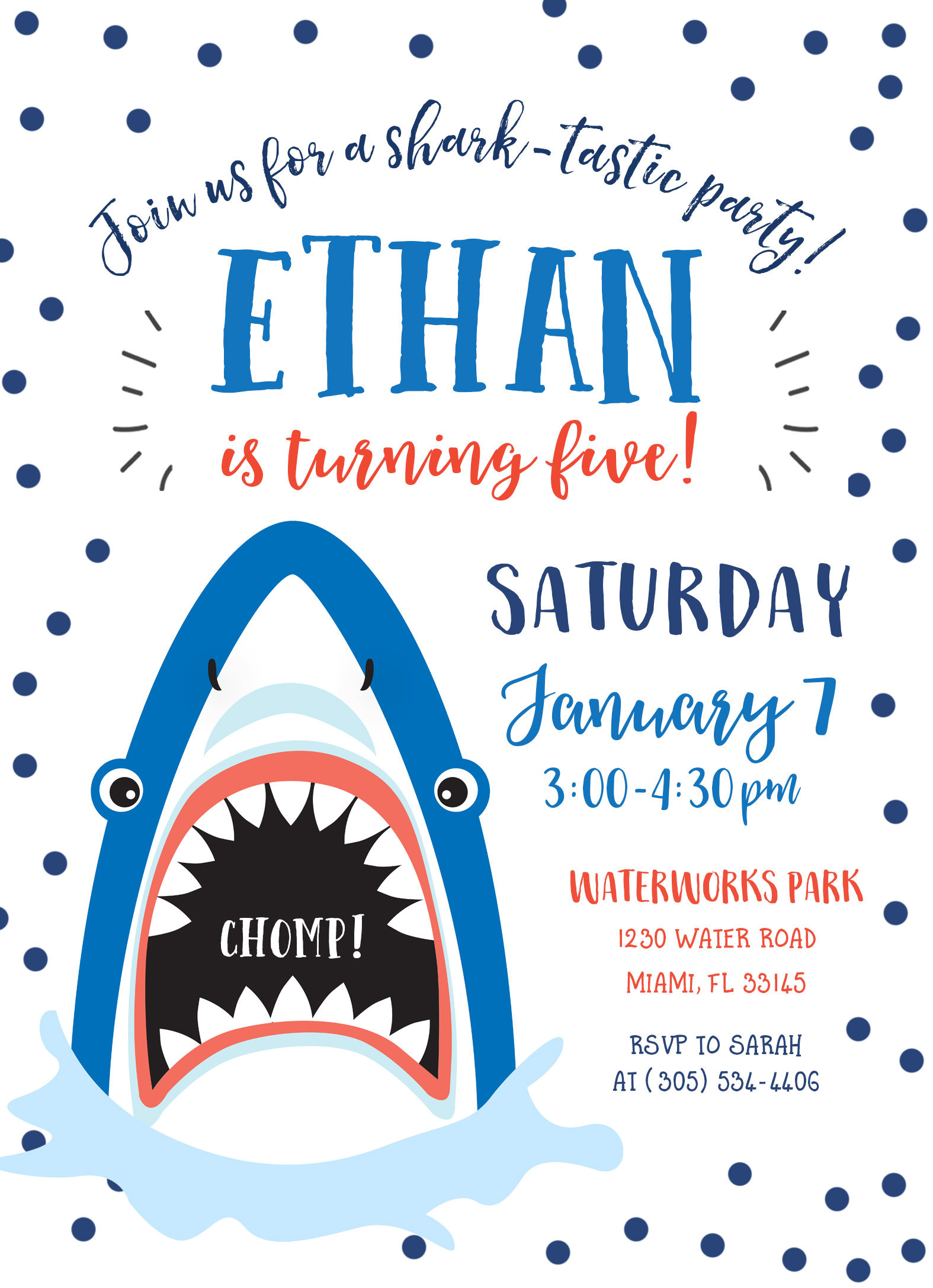 Shark Birthday Party Invitations
 Shark Invitation Shark Birthday Invitation Shark