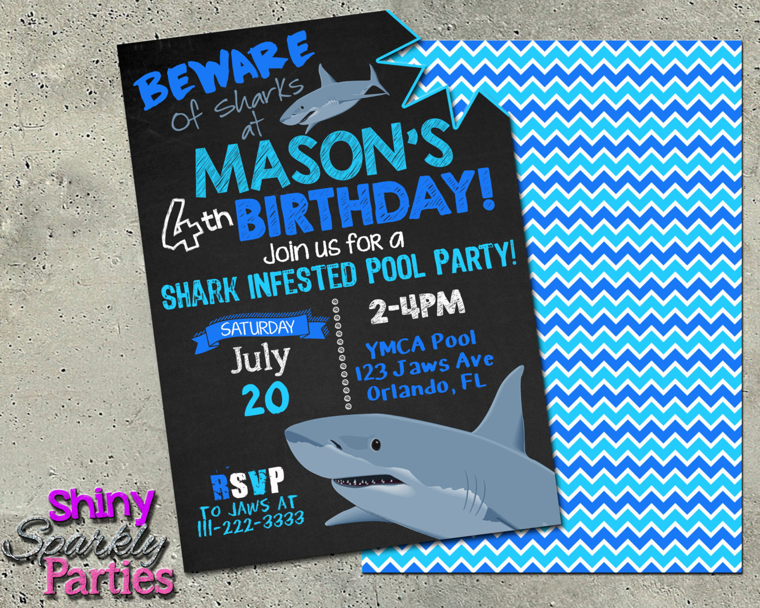 Shark Birthday Party Invitations
 SHARK BIRTHDAY INVITATION Printable Shark by